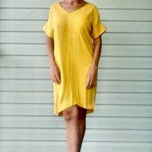 Bobeau Yellow Rayon dress